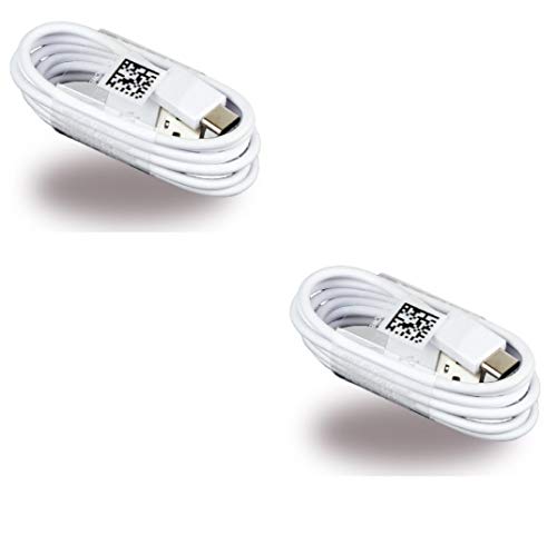 Two (2) OEM Samsung USB-C Data Charging Cables for Galaxy S9/S9 Plus/S8/S8+/Note8 -White EP-DN930CWE- Bulk Packaging