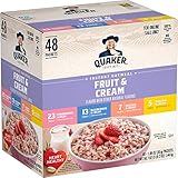 Quaker Instant Oatmeal, Fruit and Cream 4 Flavor Variety Pack, Individual Packets, 48 Count