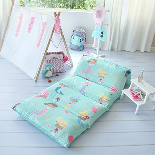 Book Cover Kid's Floor Pillow Bed Cover - Use as Nap Mat, Portable Toddler Bed Alternative for Sleepovers, Travel, Napping, or as a Lounger for Reading, Playing. Cover Only!