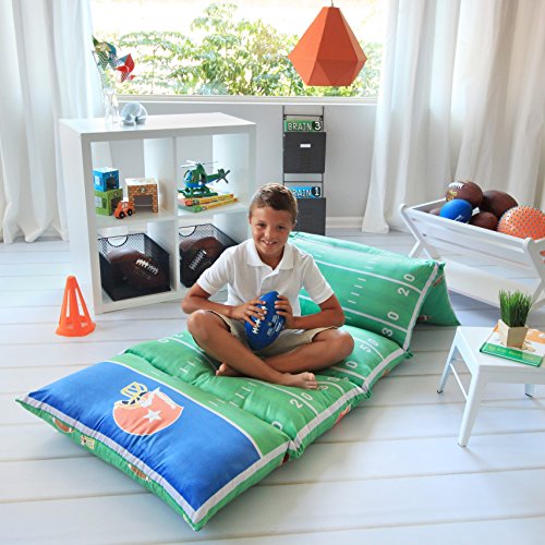 Book Cover Butterfly Craze Kid's Floor Pillow Bed Cover - Use as Nap Mat, Portable Toddler Bed Alternative for Sleepovers, Travel, Napping, or as a Lounger for Reading, Playing. Cover Only!