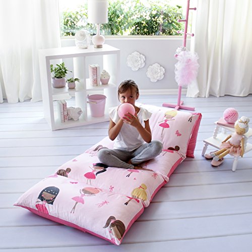 Book Cover Butterfly Craze Pillow Bed Floor Lounger Cover - Perfect for Pillow Recliners & Kid Beds for Reading Playing Games or at a Sleepover or Slumber Party - Ballerina, Queen