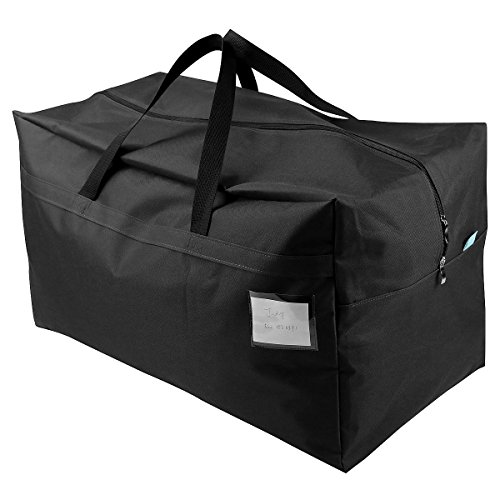 iwill CREATE PRO 100L Oversize Ornament Water Resistant Tote Storage Bag with Carry Handles, Compatible with IKEA Frakta Carts, Black