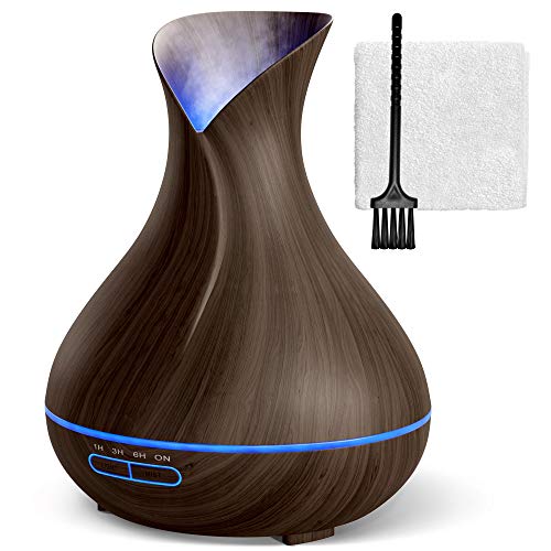 Book Cover Everlasting Comfort Essential Oil Diffuser - 400 ml - Super High Aroma Output with Cleaning Kit - ETL Certified - Dark Wood