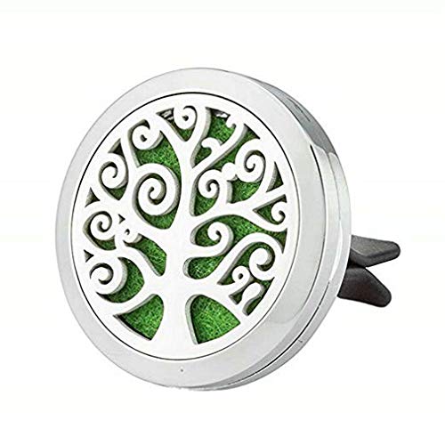 JAOYU Aromatherapy Car Diffuser Vent Clip - Essential Oil Car Diffuser Stainless Steel Locket with 8Pcs Felt Pads