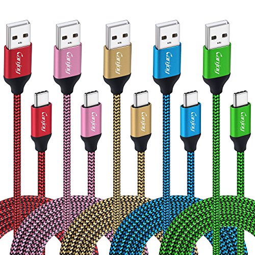USB Type C Cable, 5 Pack 10ft Canjoy USB Type C Fast Charger Cord Compatible Samsung Galaxy S10 S10+ S9 S8 Plus Note 8 Note 9, Moto X4/Z2/G6, Google Pixel XL 2XL 3XL C, Nexus 5X 6P, LG G5 G6 V20 V30