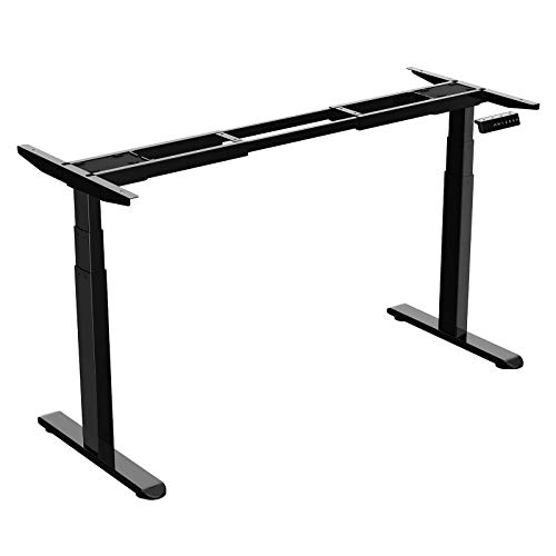 AIMEZO Dual Motor Electric Adjustable Desk Base Standing Workstation Smart Desk Adjustable Height Sit Stand Home Office Standing Desk Frame with 3 Tiers Legs/ 4 Memory Preset Button Controller