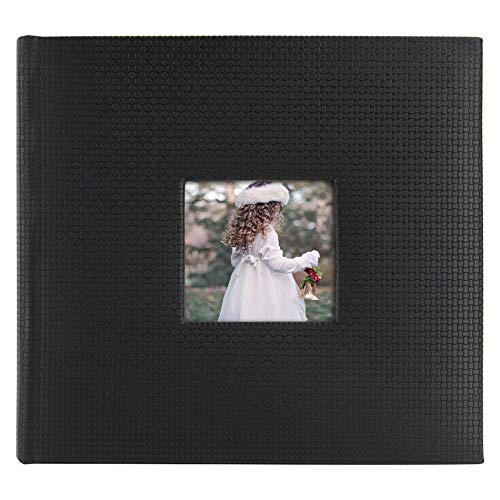 Book Cover Golden State Art, Family Holiday Photo Album for Christmas, Vacation, Anniversary Photography Book for 200 4x6 Pockets with Memo, 2 Per Page Large Capacity (Embossed Faux Leather Cover - Black)