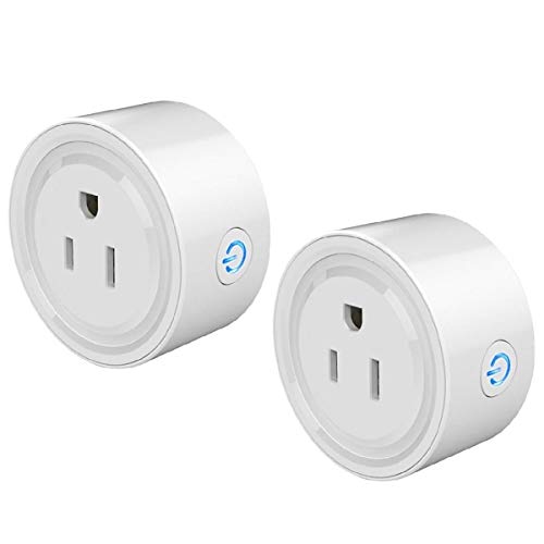 Mini Smart Socket Wifi Plug US Work with Alexa Echo Dot Voice Control No Hub Required Timing Function (2 Pack)