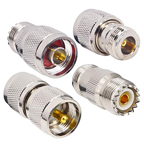 onelinkmore RF Coaxial Adapter Connector Kit N Male/Female to UHF PL-259 SO-239 M/F Straight Adapter for Extension Cable Antenna CCTV N to UHF Coax Adapter Kit