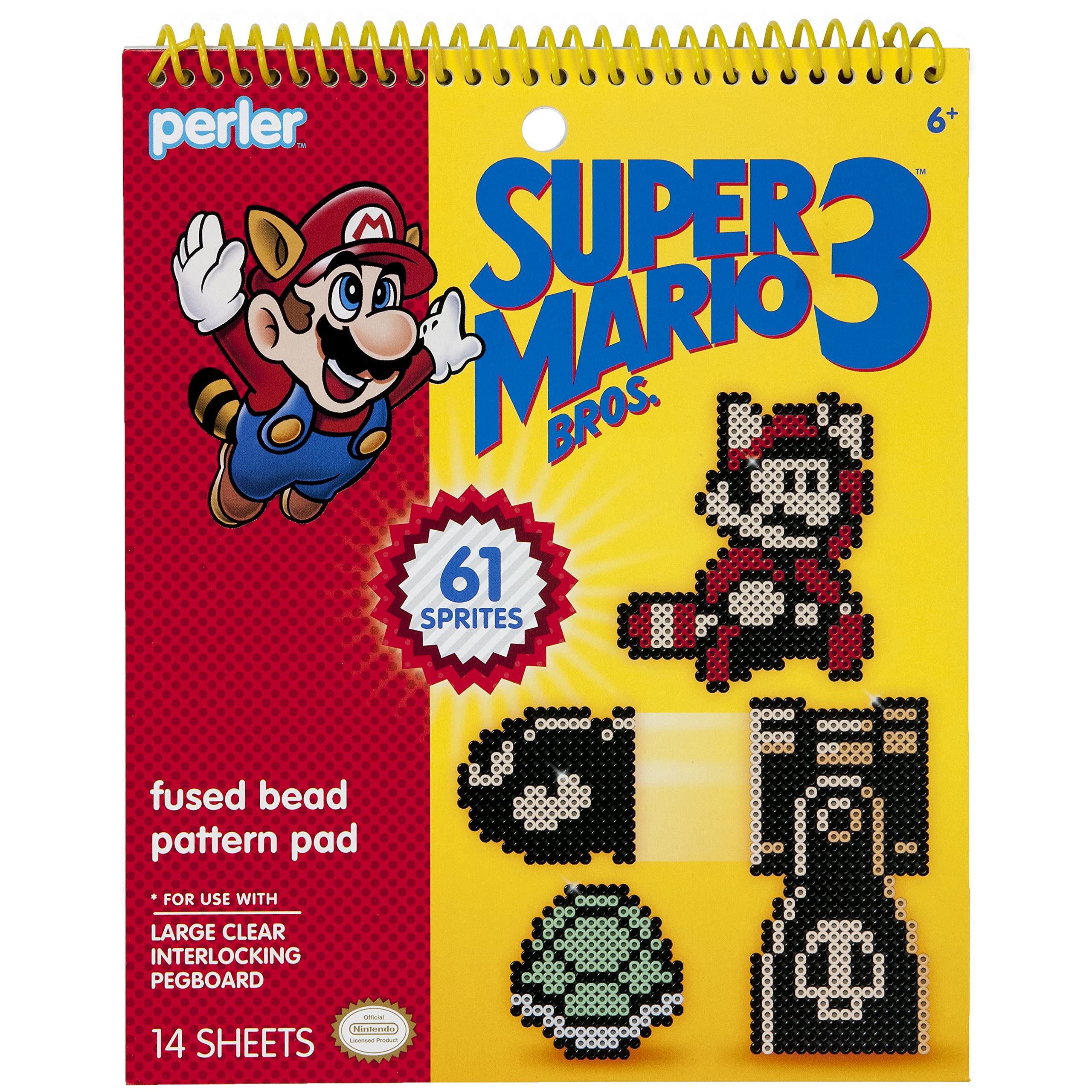 Perler 80-22841 Beads Super Mario Bros 3 Fuse Bead Pattern Pad, 14pgs Super Mario Bros 3 Super Mario