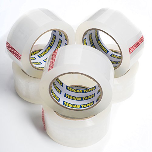 Gaffer Power Packing Tape | Heavy Duty Package Tape | Designed for Moving | 6-Pack | Clear | 2 in x 60 Yds | by Teegan Tapes