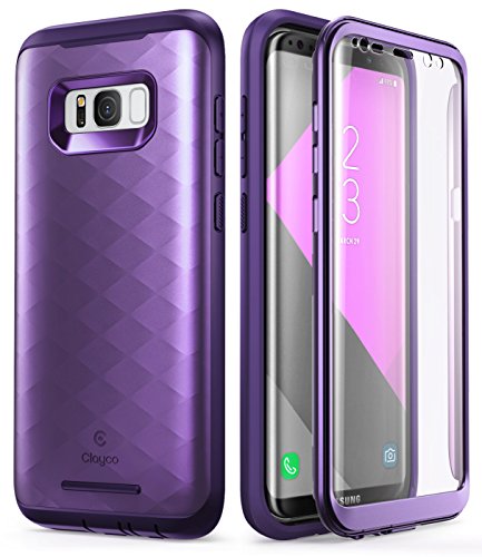 Samsung Galaxy S8 Plus Case, Clayco [Hera Series] Full-Body Rugged Case with Built-in Screen Protector for Samsung Galaxy S8 Plus (2017 Release) (Purple)