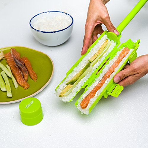 Allure Sushi Maker Roller Machine, Making Kit withTube, Locking Clips and Easy Release Plunger, Perfect Rolls Every Time