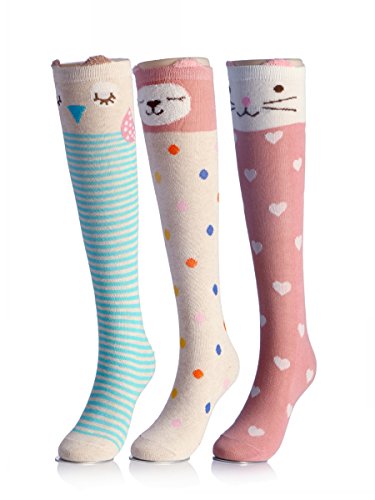 Book Cover CISMARK Cartoon Animal Cotton Knee High Socks For Children