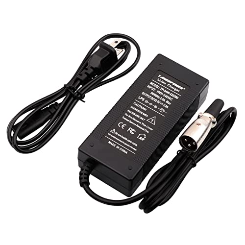 36V Charger 44V 2A XLR Charger Output 2A for EB-6 Bandit E-Bike 42V Lithium Battery Charger E300 Mini Dirt MX650 350W Motor Removable 36V SLA Battery Charger eBike GoGo Scooter