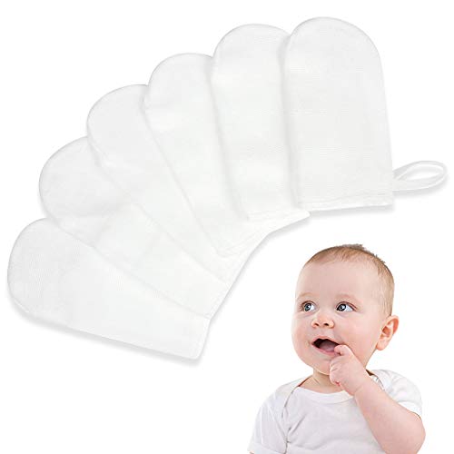 ewinever 6Pcs/Set Baby's Teeth Soft Gauze Infant Finger Clean Oral Hygiene Brush