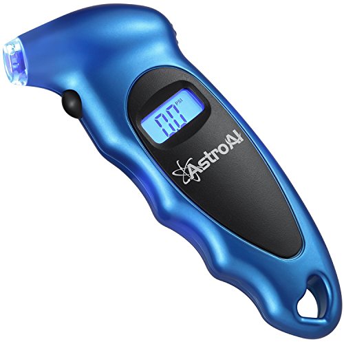 Book Cover AstroAI Digital Tire Pressure Gauge 150 PSI 4 Settings for Car Truck Bicycle with Backlit LCD and Non-Slip Grip, Blue