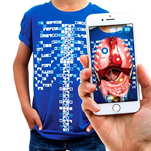 Curiscope Virtuali-Tee: Educational Augmented Reality T-Shirt for Anatomy (Children XL (12-14 Years))