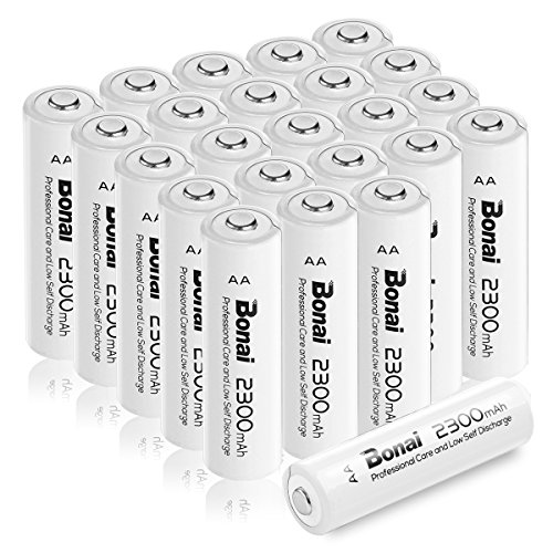 BONAI AA Rechargeable Batteries 2300mAh 1.2V Ni-MH High Capacity 24 Pack
