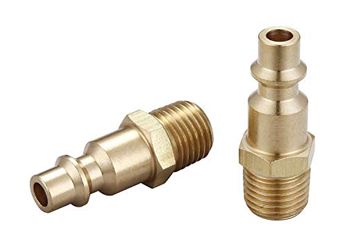 Book Cover T TANYA HARDWARE Air Hose Fittings And Air Coupler Plug, Air Compressor Quick-Connect MNPT Male Plug Kit (Industrial Type D, 1/4-Inch NPT Male Thread, Solid Brass, 2 Piece)