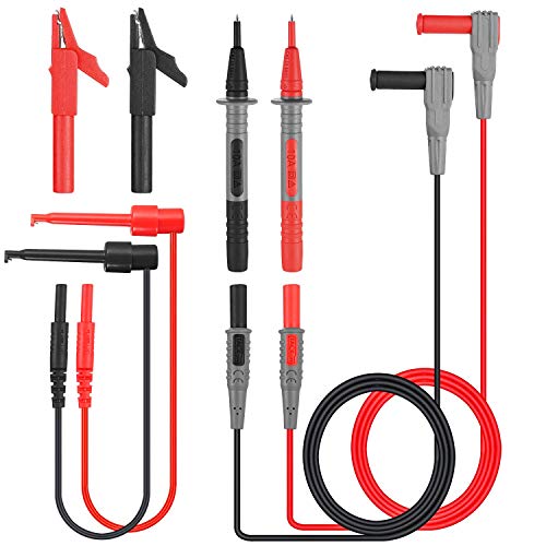 TACKLIFE Electronic Test Leads Kit, METL04,Digital Multimeter Leads with Alligator Clips, Test Extension, Test Probe, Plunger Mini-hooks Replaceable Test Meter, Clamp Meter Probes Tips Set of 8 Piece