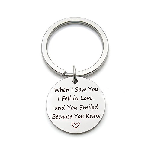 When I saw you I fell in love Stainless Steel Romantic Gift Pendant Keychain
