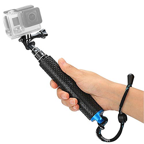Foretoo Selfie Stick for GoPro,19"Waterproof Hand Grip Adjustable Extension Monopod Pole for Gopro Hero 6 5 4 3+3 2 1 AKASO, Xiaomi Yi,SJCAM SJ4000 SJ5000 SJ6000 (with Wrist Strap and Screw)