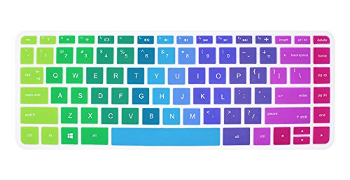 Silicone Keyboard Cover Skin Compatible for 14 inch HP Pavilion 14-ab 14-ac 14-ad 14-an, HP Stream 14-ax, HP ENVY 14-j0 Series, 14-ab010 14-ab166us 14-ac159nr 14-an010nr 14-an013nr 14-an080nr (Rainbow