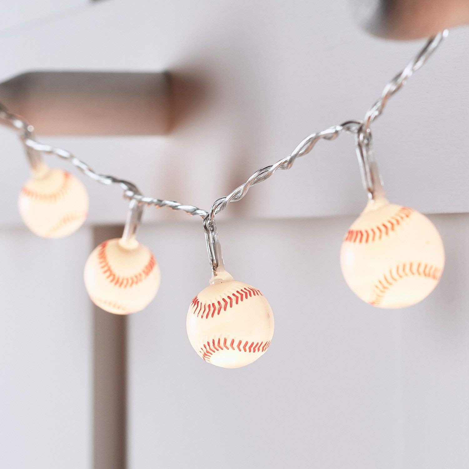 Book Cover Lights4fun, Inc. 20 Mini Baseball Battery Operated Indoor LED Fairy String Lights