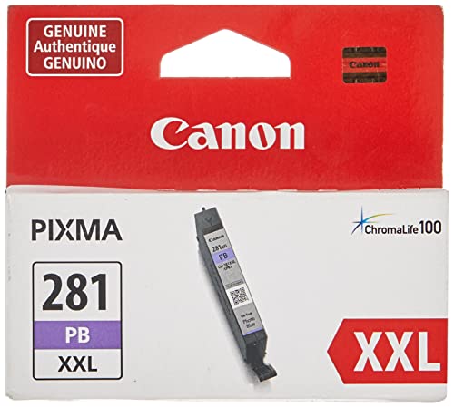 Book Cover Canon Genuine Ink Cartridge CLI-281XXL Photo Blue Ink Compatible to printer TS9120, TS8120, TS8220, TS82222, TS8320, TS8322