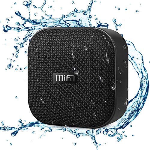 MIFA Bluetooth Speakers, A1 Portable Wireless Soundbox, IP56 Dustproof Waterproof, 12-Hour Playtime, Built-in Mic, TF Card Slot, Loud DSP Sound Enhanced Bass, Woven Fabric Black
