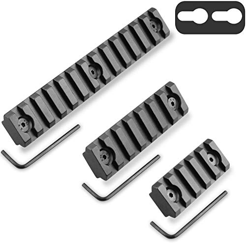 Monoki Picatinny Rail Sections for Keymod, 5-Slot 7-Slot 13-Slot Lightweight Picatinny Rail Section for Keymod Handguard Mount Rail System with 3 Allen Wrench & Solid-Style, 3 Pack (5/7/13-Slot)
