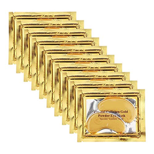 Adofect 30 Pairs Under Eye Mask Powder Crystal 24K Gold Collagen Eye Mask, Under Eye Gel Pads Gel Patches for Deep Moisturizing, Wrinkle, Eye Bags, Fine Line, Dark Circles & Puffiness, Gold