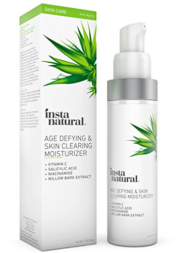 Vitamin C Skin Clearing Face Moisturizer - Anti Aging Face Cream with Salicylic Acid - Natural & Organic - Fine Lines, Hyperpigmentation & Wrinkle Cream - InstaNatural - 1.5 oz
