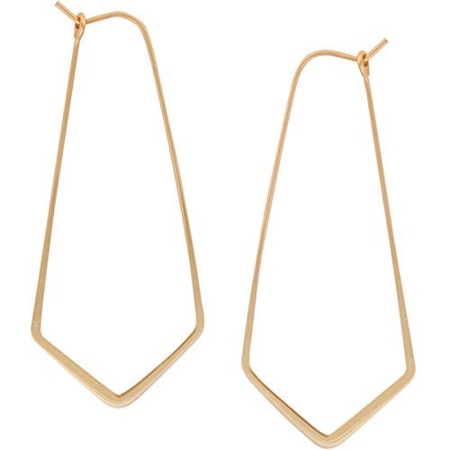 Geometric Chevron Threader Hoop Earrings - Hypoallergenic Lightweight Cutout Thin Wire Drop Dangles - Plated in 925 Sterling Silver or 18k Gold, by Humble Chic NY