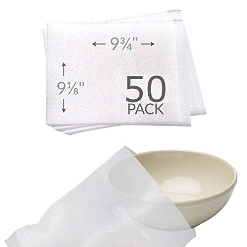 Uboxes 9-1/8" X 9-3/4" Foam Wrap Bowl Pouches Protect Dishes and Fragile Items While Moving (50 Pack)
