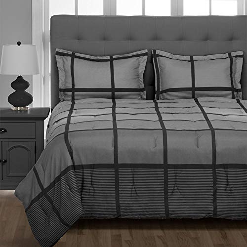 Book Cover Bare Home Comforter Set - Twin/Twin Extra Long - Goose Down Alternative - Ultra-Soft - Premium 1800 Series - All Season Warmth (Twin/Twin XL, Rockland)