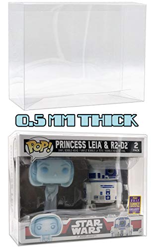 MALKO Pop Protector 0.5 mm Thick Plastic Display Case for 2 Pack Funko & Vynl Figures (5 Count)