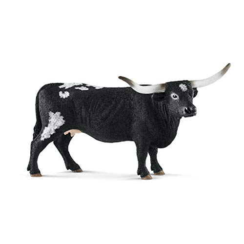 Schleich Farm World, Realistic Farm Animal Toys for Kids and Toddlers, Texas Longhorn Cow Toy, Ages 3+