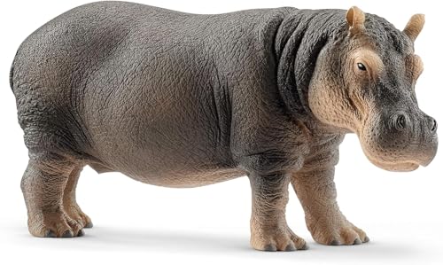 SCHLEICH Wild Life, Animal Figurine, Animal Toys for Boys and Girls 3-8 Years Old, Hippopotamus, Multicolor (14814)