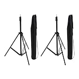 Amazon Basics Portable Aluminum Photography Light Stand Tripod with Case, Adjustable 2.8-6.7 Feet, Pack of 2, Black