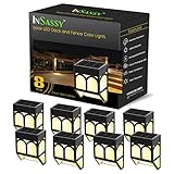 InSassy Solar Wall Lights Outdoor - Wireless Led Waterproof Security Lighting for Fence, Deck, Landscape, Patio, Front Door, Wall, Stair, Yard and Driveway Path - Warm / Color Changing - 8 Pack
