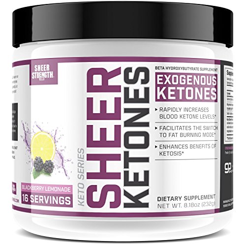 High Potency BHB Salts ~ Exogenous Ketones Formulated to Burn Fat, Boost Energy & Jumpstart Ketosis Fast | BlackBerry Lemonade Beta Hydroxybutyrates | Sheer Strength Labs, 8.18 oz (232g)
