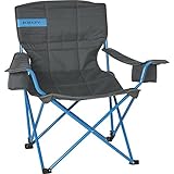 Kelty Deluxe Reclining Lounge Chair, Smoke/Paradise Blue – Folding Camp Chair for Festivals, Camping and Beach Days