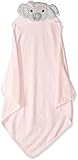 Little Treasure Unisex Baby Cotton Animal Face Hooded Towel, Blossom Elephant, One Size