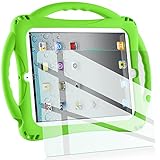 iPad 2/3/4 Case（9.7 inch 2011/2012） TopEsct Kids Silicon case for Apple iPad 2nd Generation,iPad 3rd Generation,iPad 4th Generation with Tempered Glass Screen Protector and Strap (Green)