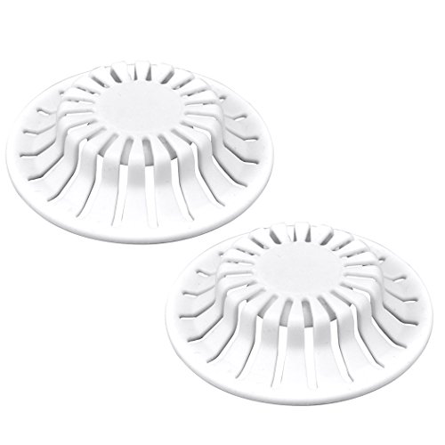 Book Cover DANCO Universal Bathroom Sink Suction Cup Hair Catcher Strainer and Snare | For Pop-Up Stoppers | White | 2 Pack (10769)