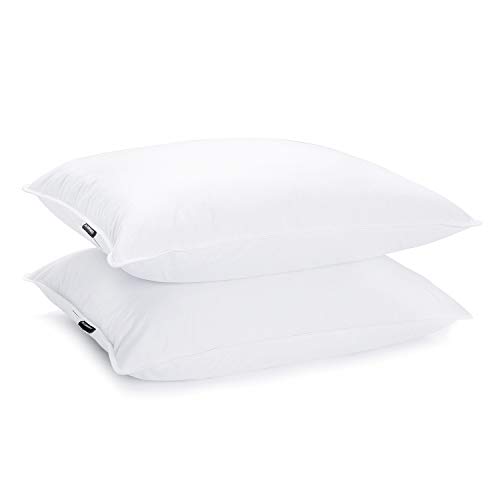 Book Cover JA COMFORTS Duck Feather and Down Bed Pillows for Sleeping(2 Pack)- Standard/Queen(20INÃ—28IN), Hotel Collection, Natural Filling, Natural Cotton Cover, White