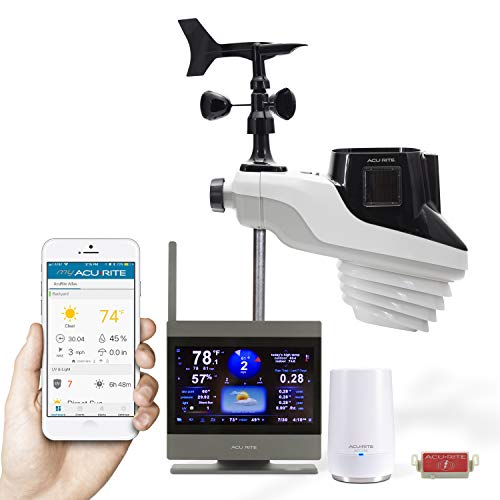 ACURITE Atlas 01007M Weather Station with Temperature and Humidity Gauge, Rainfall, Wind Speed, Direction & Lightning Detection for Home Forecast