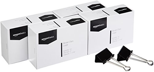Book Cover Amazon Basics Binder Paper Clip, Large, 12 Clips per Box, 4-Pack